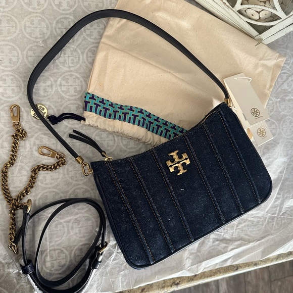 New Tory Burch Kira Denim Crossbody Shoulder Bag. - Picture 11 of 12